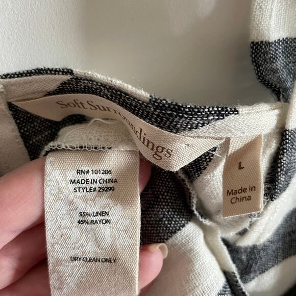 New Soft Surroundings Striped Cold Shoulder Linen Sunset Tunic - Picture 7 of 7